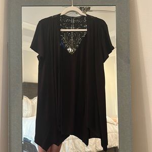 NWT Black  Apt 9 Short Sleeve Shrug Large